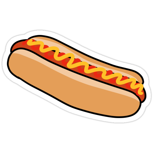 Image of a sticker of a hotdog